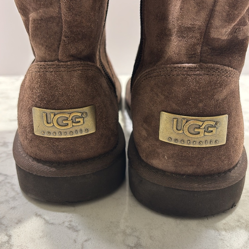 UGG Australia Roslyn Espresso Brown Suede Zip Side Boots Women’s size‎ 8 - Picture 6 of 9